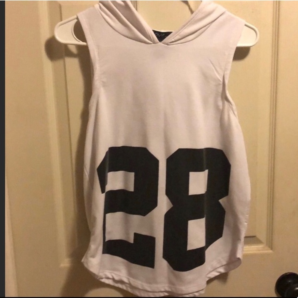White Hooded tank top